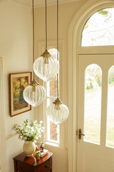 Laura Ashley Whitham 3 Light Cluster Pendant Antique Brass and Glass